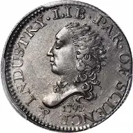 1792 half disme obverse