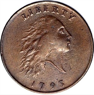 1793 Flowing Hair Cent Chain Reverse AMERI.