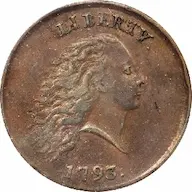 1793 Chain cent with periods obverse