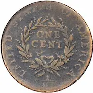Extremely rare 1793 Flowing Hair Cent, Wreath Reverse, Strawberry Leaf