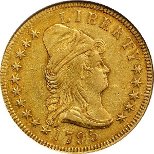 1795 Capped Bust $10 eagle, 9 Leaves obverse