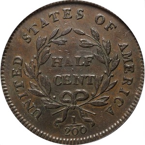 Values of 1795 Liberty Cap Right half cent, Lettered Edge, Pole