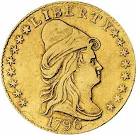 1796 Capped Bust $2.50 Quarter Eagle, Stars on obverse images