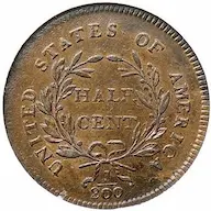 Early U.S. key date -- 1796 Liberty Cap Right half cent with Pole
