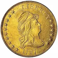 1797 Capped Bust, Large Eagle $10 Eagle
