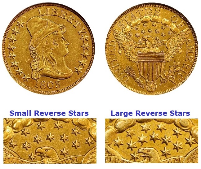 1803 Capped Bust Large Eagle $10 Eagle, Large Reverse Stars