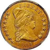 1804 Capped Bust Large Eagle $10 Eagle, Cross 4