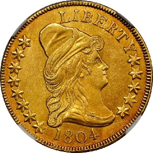 1804 Capped Bust Large Eagle $10 Eagle, Cross 4