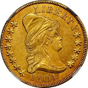 1804 Capped Bust Large Eagle $10 Eagle, Cross 4