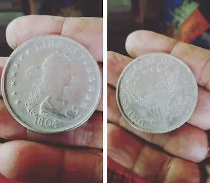 Counterfeit 1804 U.S. silver dollar. Counterfeit 1804 U.S. silver dollar.