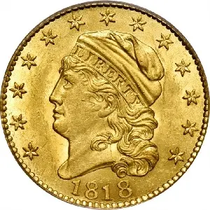 1818 Capped Head half eagle obverse photo