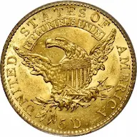 1818 Capped Head half eagle reverse photo