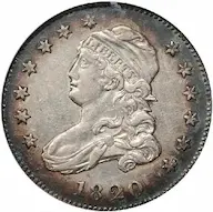 1820 Capped Bust quarter, Small 0