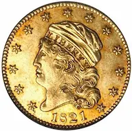 1821 Capped Head half eagle obverse photo
