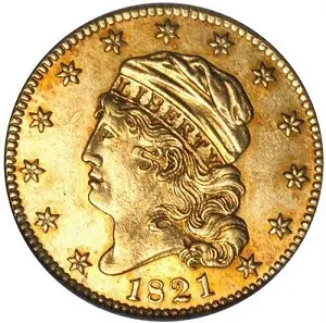 1821 Capped Head half eagle obverse photo