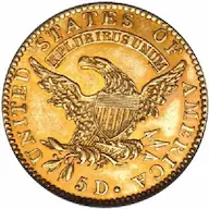 1821 Capped Head half eagle reverse photo