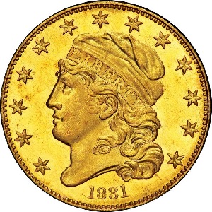 1831 Capped Head half eagle small 5D