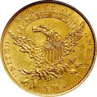 1833 Capped Head half eagle rare key date