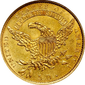 1833 Capped Head half eagle rare key date