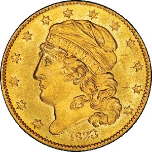 1833 Capped Head half eagle Small Date photos