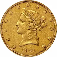 1841-O Coronet $10 eagle images