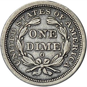 1843-O Seated Liberty Dime photos