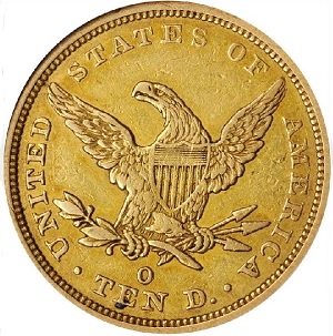 Common date gold coin: Coronet $10 eagle