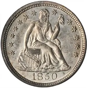 1850 Seated Liberty dime obverse photo