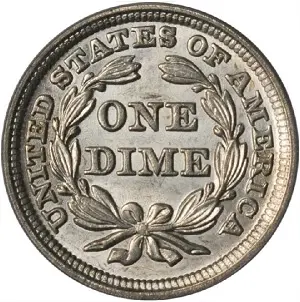 1850 Seated Liberty dime reverse photo