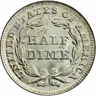 1850 Seated Liberty half dime: Value trends of a common date.