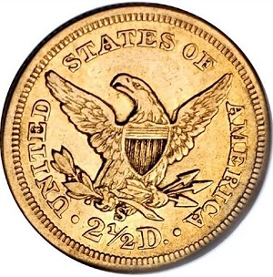 Very rare 1854-S Coronet $2.50 quarter eagle