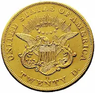 1855-O Coronet Twenty Dollar double eagle value trends
