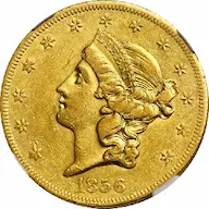 1856-O Coronet $20 double eagle photos