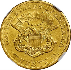 Rare New Orleans Mint gold coin: 1856-O Coronet $20 double eagle