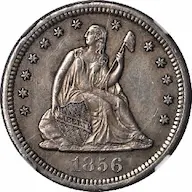 1856-S Seated Liberty quarter photos