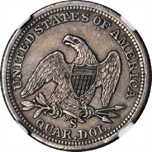 1856-S Seated Liberty quarter value history