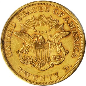 Historic value trends of the Common Date 1857 Coronet $20 double eagle