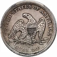 Values of 1858-S Seated Liberty quarter