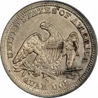 Surprising value trend history of 1859-S Seated Liberty quarter