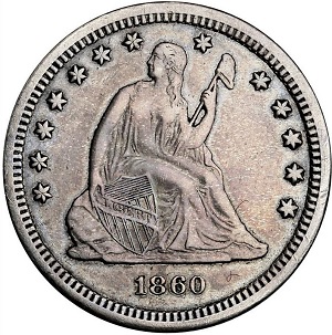 1860-S Seated Liberty quarter pics