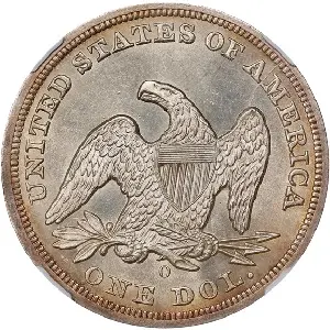 Compare key date Seated Liberty silver dollar value trends with the Common Date 1860-O Seated Liberty dollar