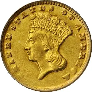 1861-D Type 3 gold dollar photos