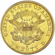 New Orleans key date gold coin 1861-O Coronet $20 double eagle