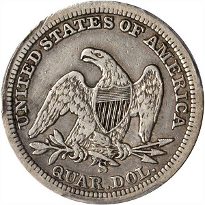 Value trend history of 1861-S Seated Liberty quarter