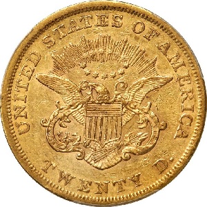 1862 Coronet $20 Double Eagle: Rare gold coin values