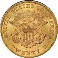 1864 Coronet $20 double eagle values