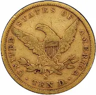 1864-S ten dollar gold eagle photos
