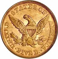 1865 $5 Coronet half eagle images