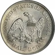 Classic rarity 1866-S Seated Liberty half dollar, No Motto pricing