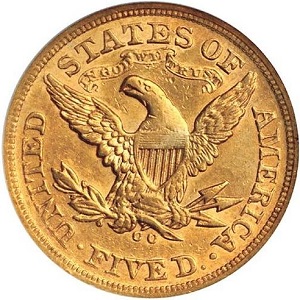 Rare Carson City Mint coing: 1870-CC Coronet $5 Half Eagle